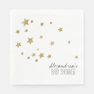 Gold Starlight Stars Personalised Napkins