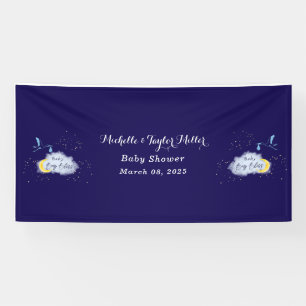 Gold Starlit Baby Boy Bliss Stork Special Delivery Banner