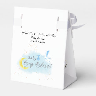 Gold Starlit Baby Boy Bliss Stork Special Delivery Favour Box