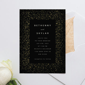 Gold Starry Night Foil Invitation