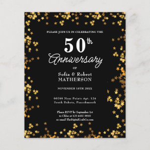 Gold Stars 50th Anniversary Budget Invitation