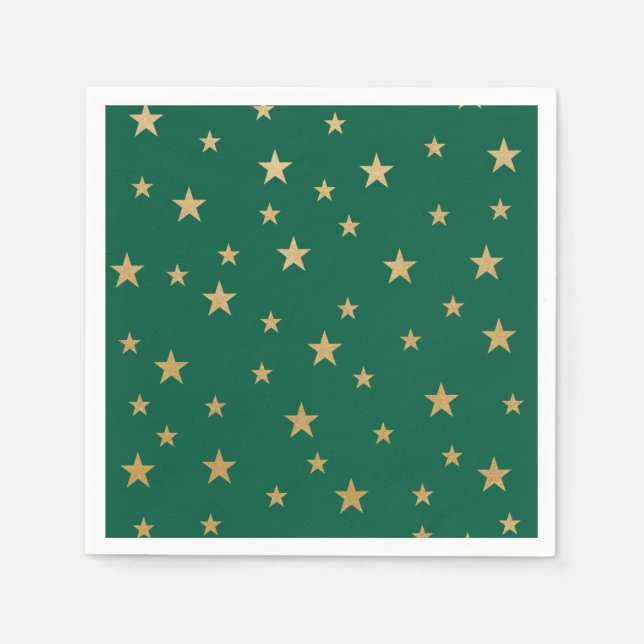 Gold Stars and green Napkin (Front)