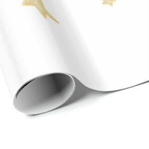 Gold Stars Baby Shower Wrapping Paper