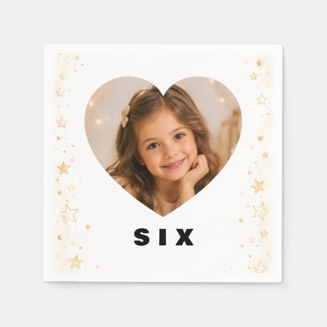 Gold Stars Birthday Napkins (Front)