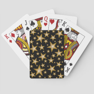 Gold Stars Black playing cards