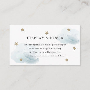 Gold Stars & Blue Clouds Display Shower  Enclosure Card
