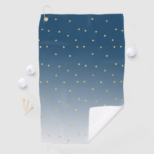 Gold Stars Blue Ombre Golf Towel