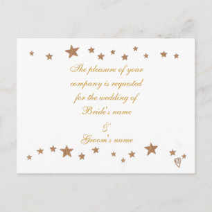 Gold Stars Border Wedding Invitation Postcards