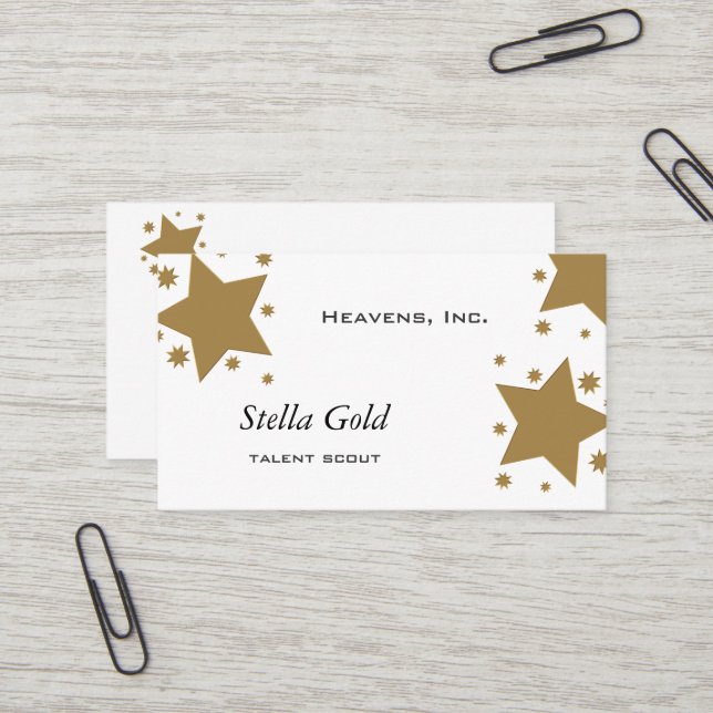 Gold Stars Business Card (Front/Back In Situ)
