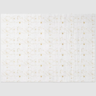 Gold Stars Celestial Bodies White Christmas Tissue Paper