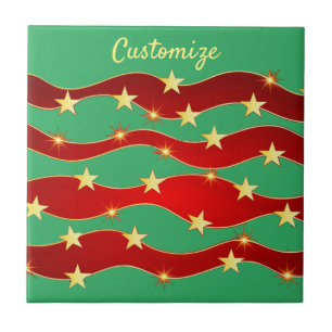 Gold Stars Christmas Sky Thunder_Cove Tile