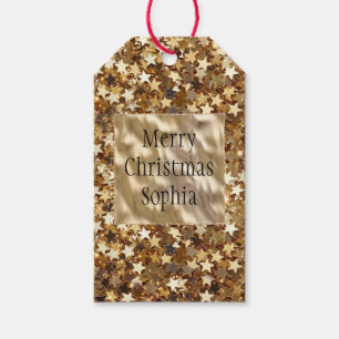Gold Stars Confetti Gift Tags