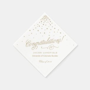 Gold Stars Congratulations 2016 Graduation Party Napkin