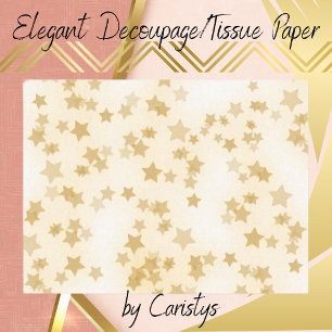 Gold Stars Decoupage Wrap Tissue Paper