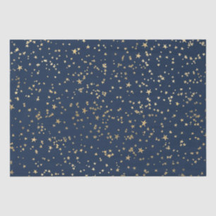 Gold Stars Deep Blue Tissue Paper