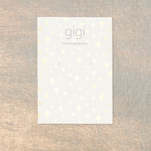 Gold Stars Earring Jewellery Display Holder Business Card