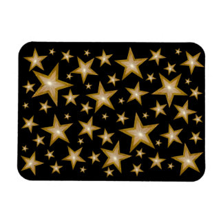 "Gold" Stars flexible magnet black