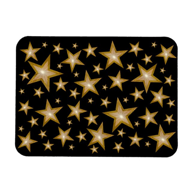 "Gold" Stars flexible magnet black (Horizontal)