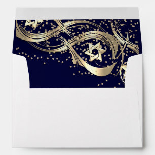 Gold Stars Flourish Gold Confetti  Envelope