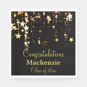 Gold Stars Graduation Napkin