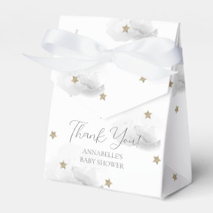 Gold Stars & Gray Clouds Baby Shower Favour Box