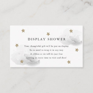 Gold Stars & Grey Clouds Display Shower Enclosure Card