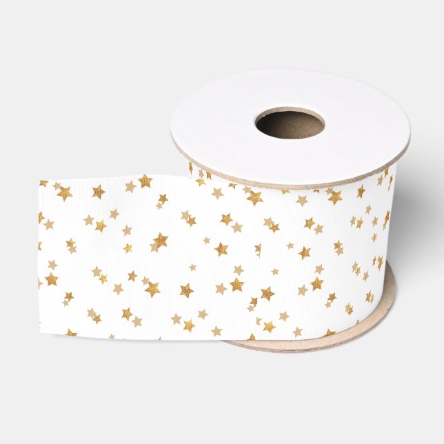 Gold Stars Grosgrain Ribbon (Spool)