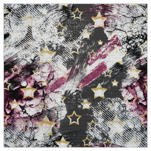 Gold stars grunge abstract stylish urban modern fabric