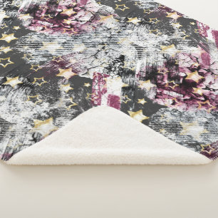 Gold stars grunge abstract stylish urban modern sherpa blanket