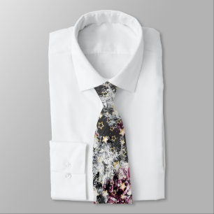 Gold stars grunge abstract stylish urban modern tie