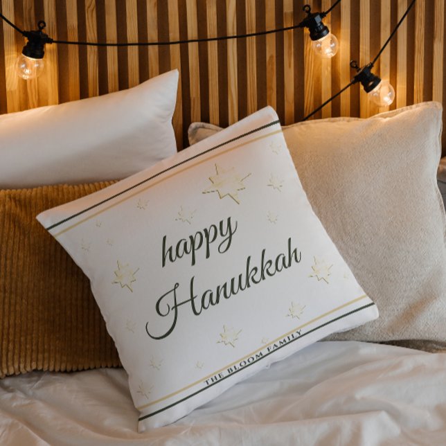 Gold Stars | Happy Hanukkah | Custom Name Cushion (Creator Uploaded)