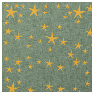 gold stars in green fabric