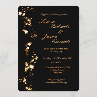 Gold stars invitation