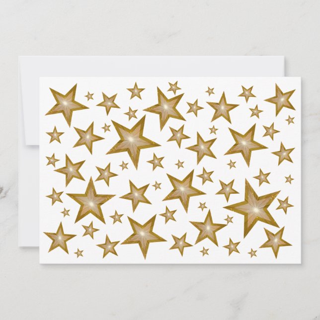 Gold Stars invitation white (Front)