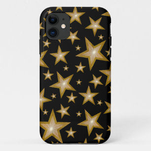 "Gold" Stars iPhone case black