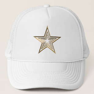 Gold stars modern pattern cool white trucker hat