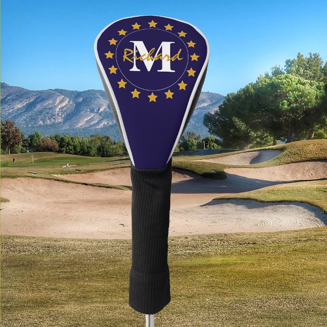 Gold Stars Monogram Golf Head Cover (Creator Uploaded)