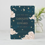 Gold Stars Moon Celestial Qr Code Save the Date<br><div class="desc">Gold Stars Moon Celestial Qr Code Save the Date</div>