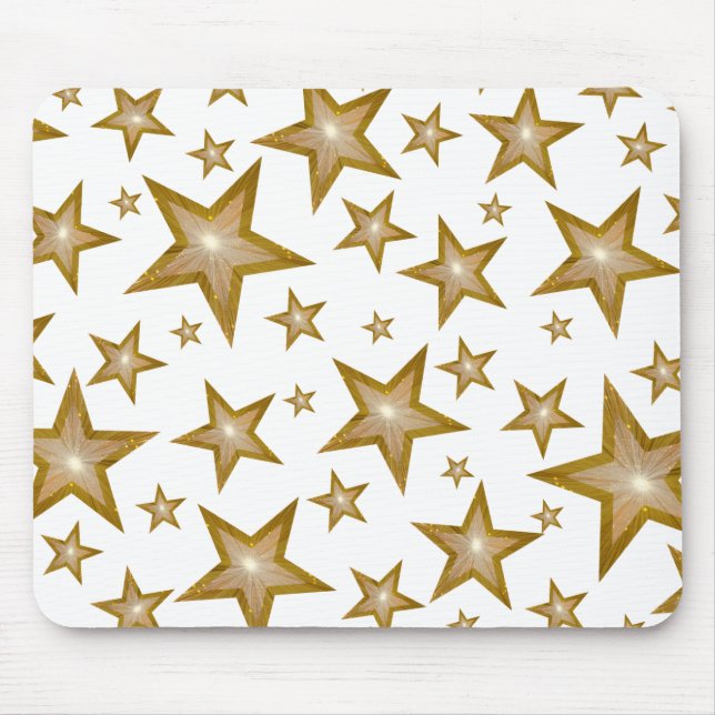 Gold Stars mousepad white (Front)
