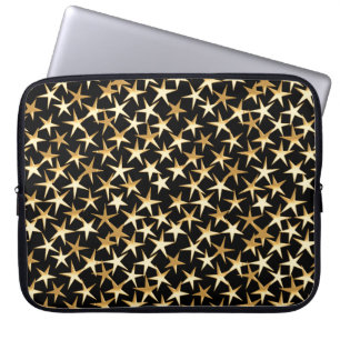 Gold stars on a black background laptop sleeve
