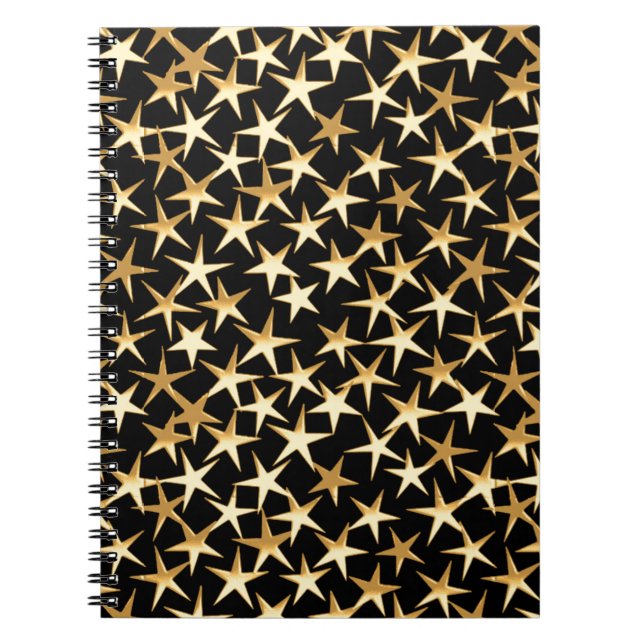 Gold stars on a black background notebook (Front)