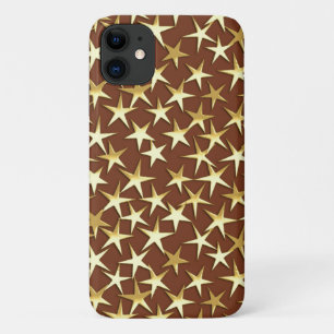 Gold stars on chocolate brown Case-Mate iPhone case