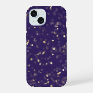 Gold Stars On Purple iPhone 15 Case
