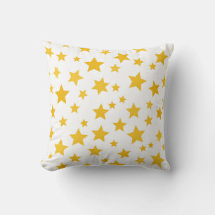 gold stars on white background cushion
