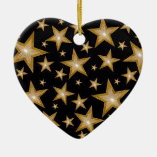 Gold Stars ornament heart black