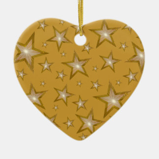 Gold Stars ornament heart gold