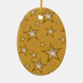 Gold Stars ornament oval gold