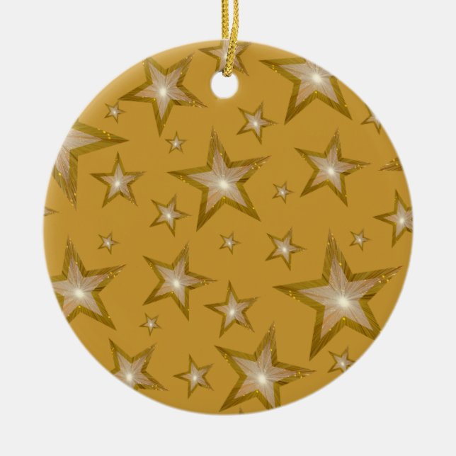 Gold Stars ornament round gold (Front)