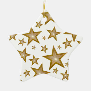 Gold Stars ornament star white