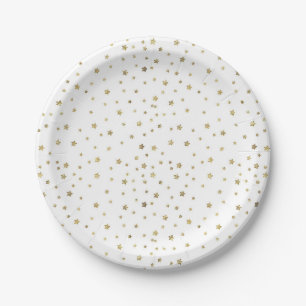 Gold Stars Paper Plate